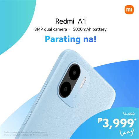Redmi A1 in the Philippines with Under Php 4k Price .